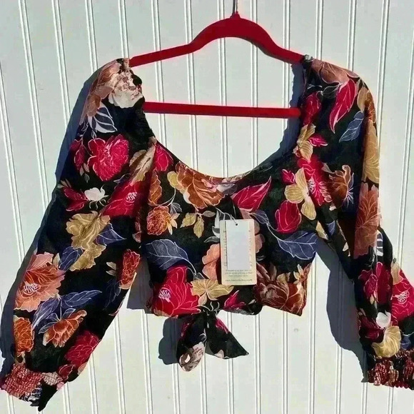 NEW Band Of Gypsies - SUPER CUTE BlackBerry crop top with ties! Band Of The Free - Picture 4 of 10